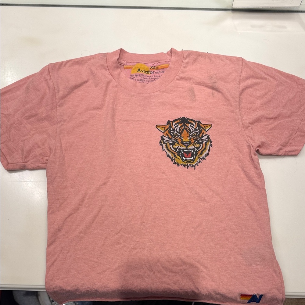 Aviator Nation Kids Light Pink Tiger Tee